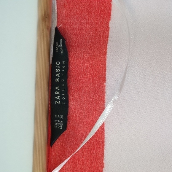 Zara wrap color block red white striped blouse - Picture 5 of 9